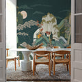 Whispers of the Mountain, Green Mural Wallpaper - room preview 02