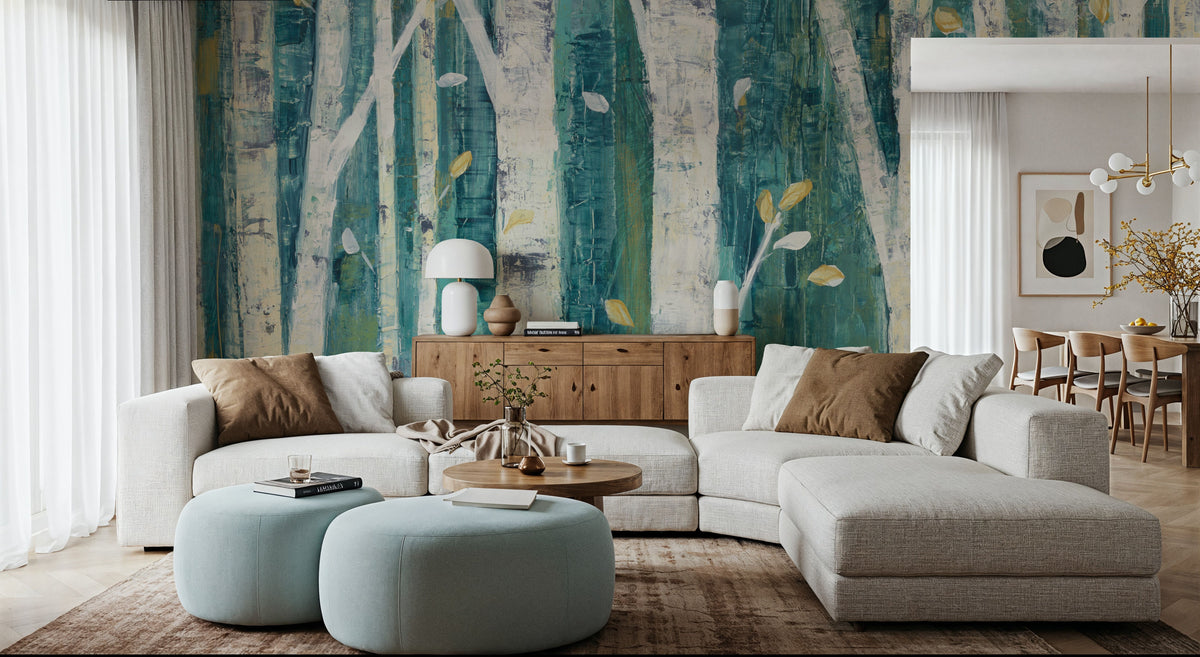 Birches in Spring Mural Wallpaper - room preview 02