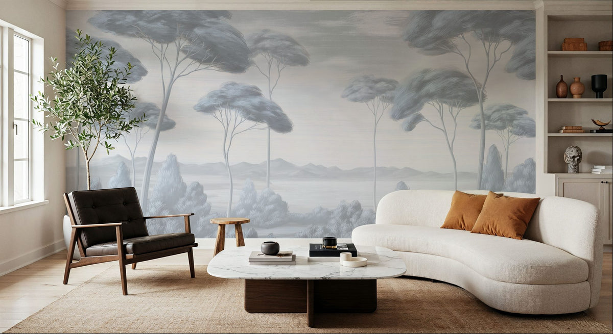 Verdant Horizon, Sea Wind Blue Mural Wallpaper - room preview 02