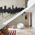 Jersey City New York Skyline Concrete Mural Wallpaper - room preview 02