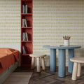 Coastal Leaning Green Mural Wallpaper - room preview 02