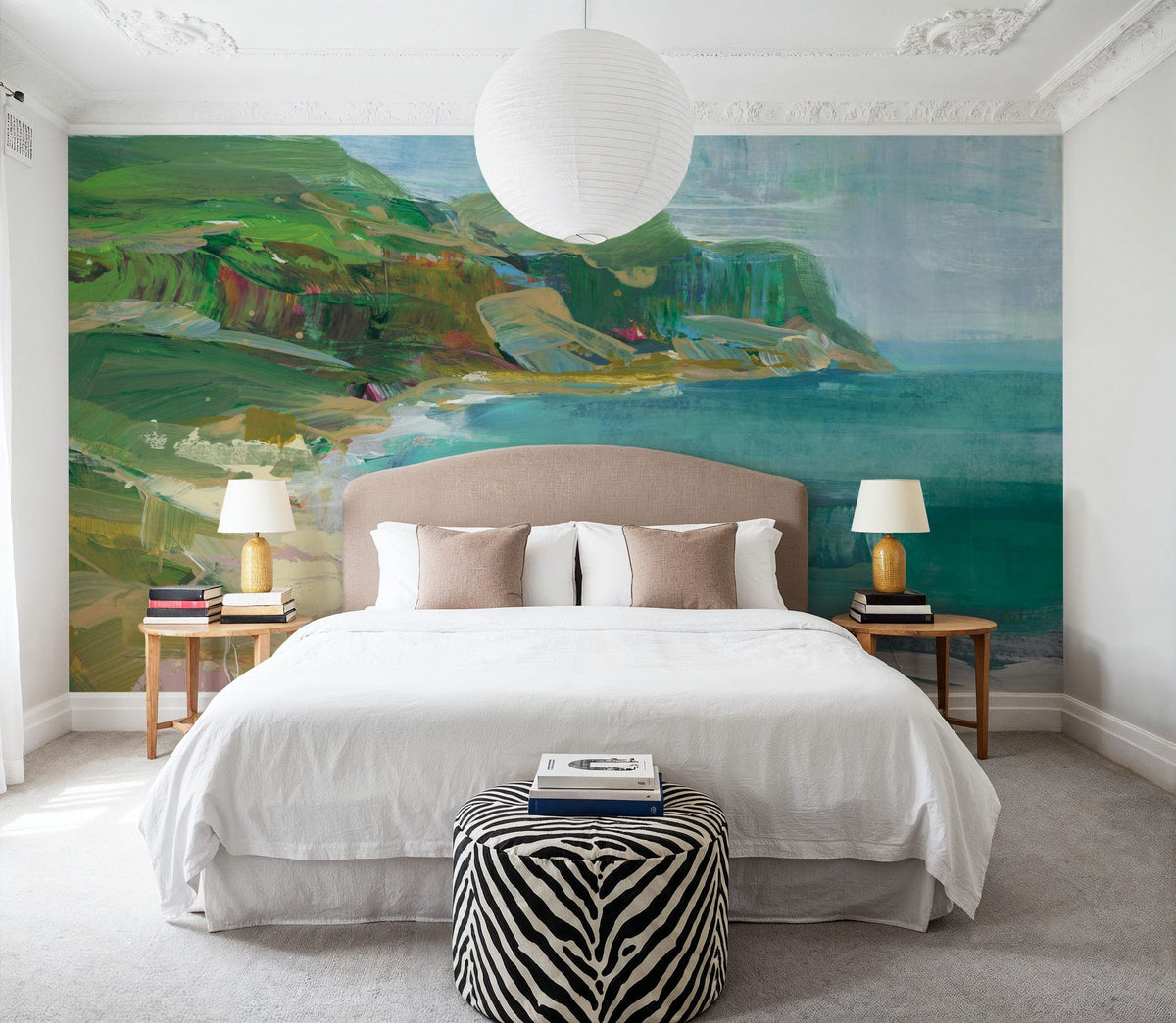 Painterly Beach Mural Wallpaper - room preview 02