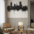 Wellington New Zealand Skyline Blck & White Mural Wallpaper - room preview 02