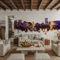 Gateshead England Skyline Purple & Gold Mural Wallpaper - room preview 02
