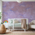Painted Dreamy Clouds, Aura Indigo Mural Wallpaper - room preview 02