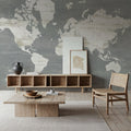 Slate World Map Mural Wallpaper - room preview 02