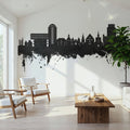 Stavanger Norway Skyline Black & White Mural Wallpaper - room preview 02