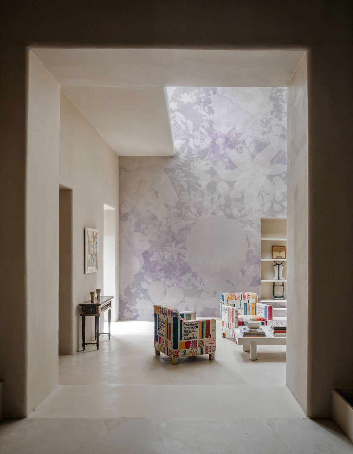 Flower Silhouette Purple Mural Wallpaper - room preview 02