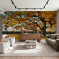 Golden Fall Tree Afternoon Mural Wallpaper - room preview 02