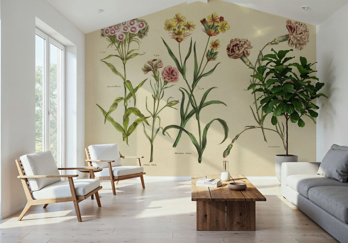 Herbal Botanical VIII Mural Wallpaper - room preview 02
