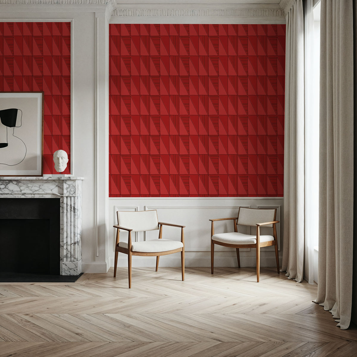 Seafood Shanty Red III Mural Wallpaper - room preview 02