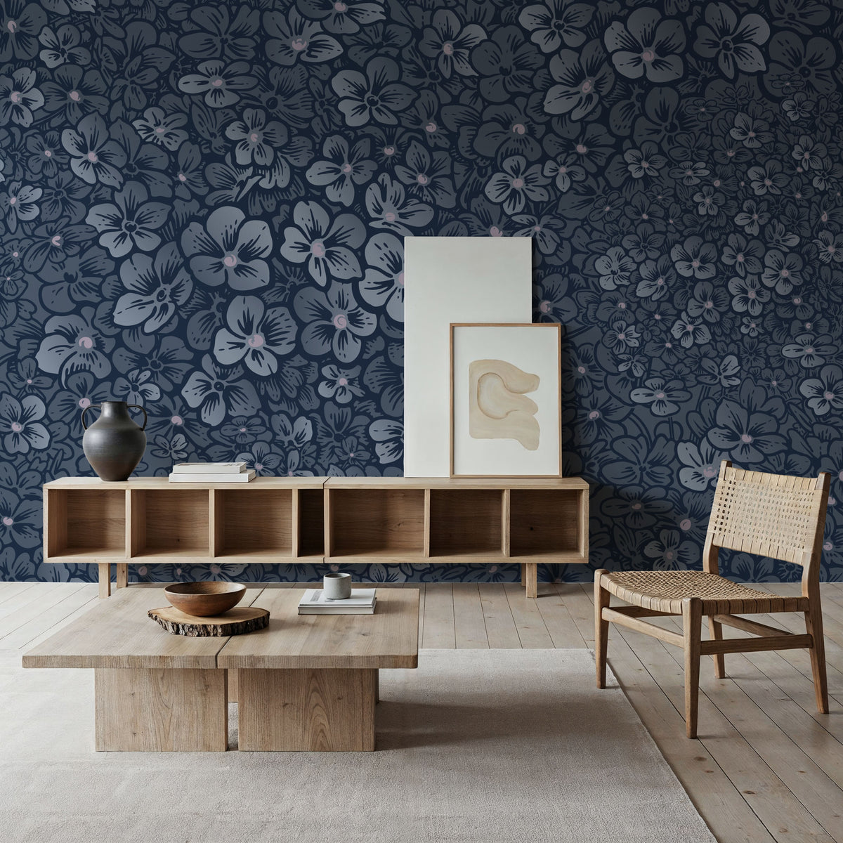 Hydrangea Heart Mural Wallpaper - room preview 02