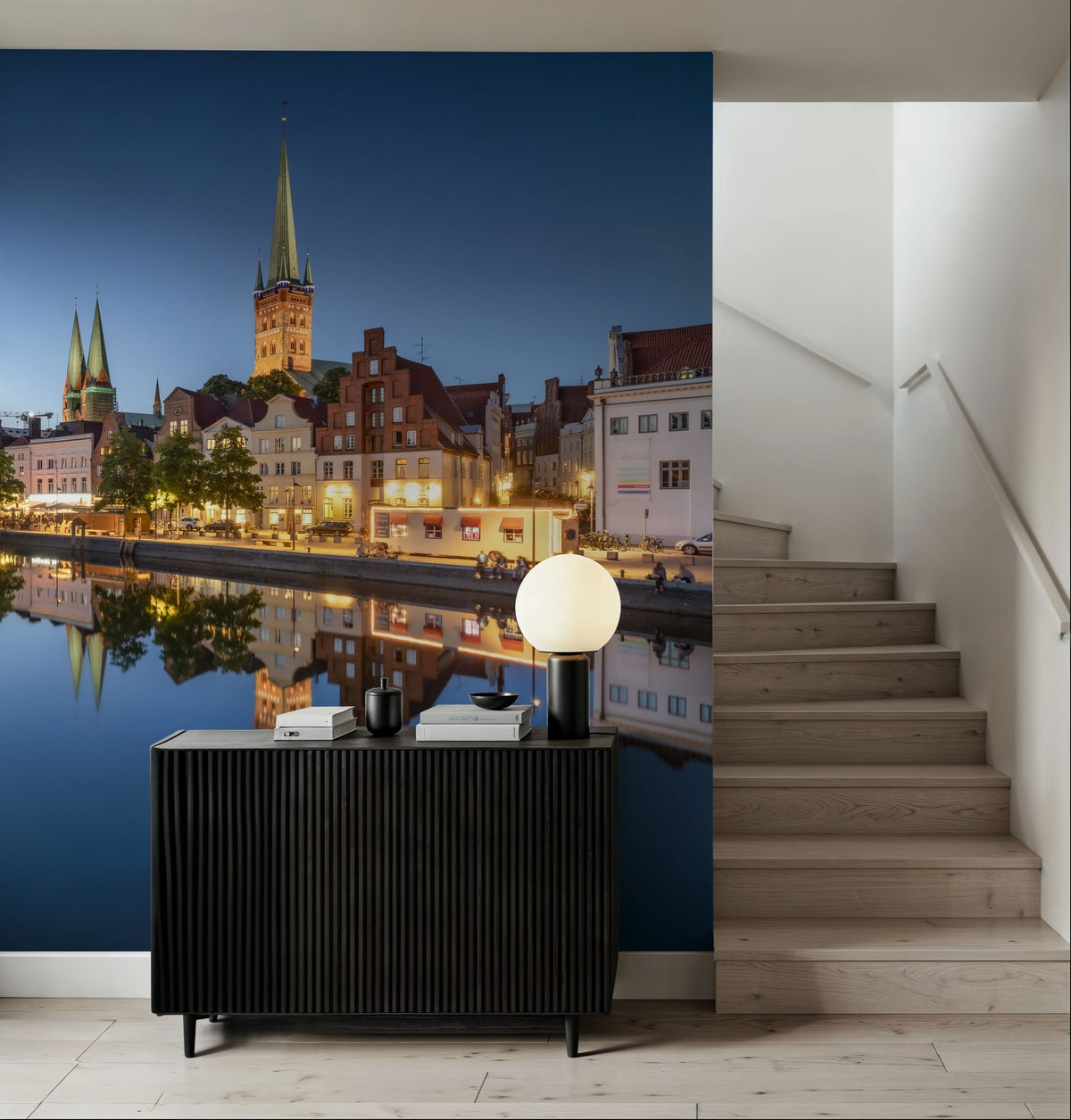 Trave River Mirror Mural Wallpaper - room preview 02