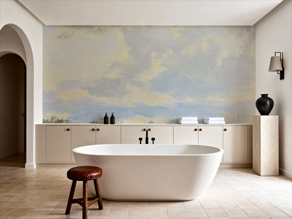 Morning Clouds Clearing Mural Wallpaper - room preview 02