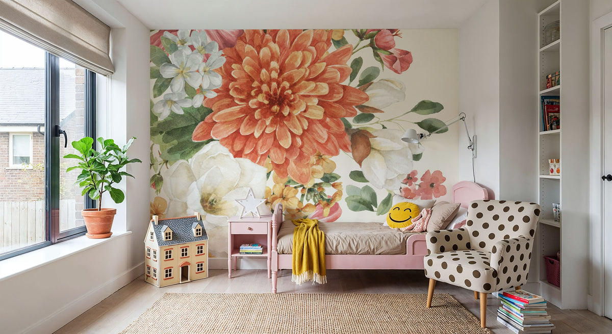 Amber Blossoms III Mural Wallpaper - room preview 02