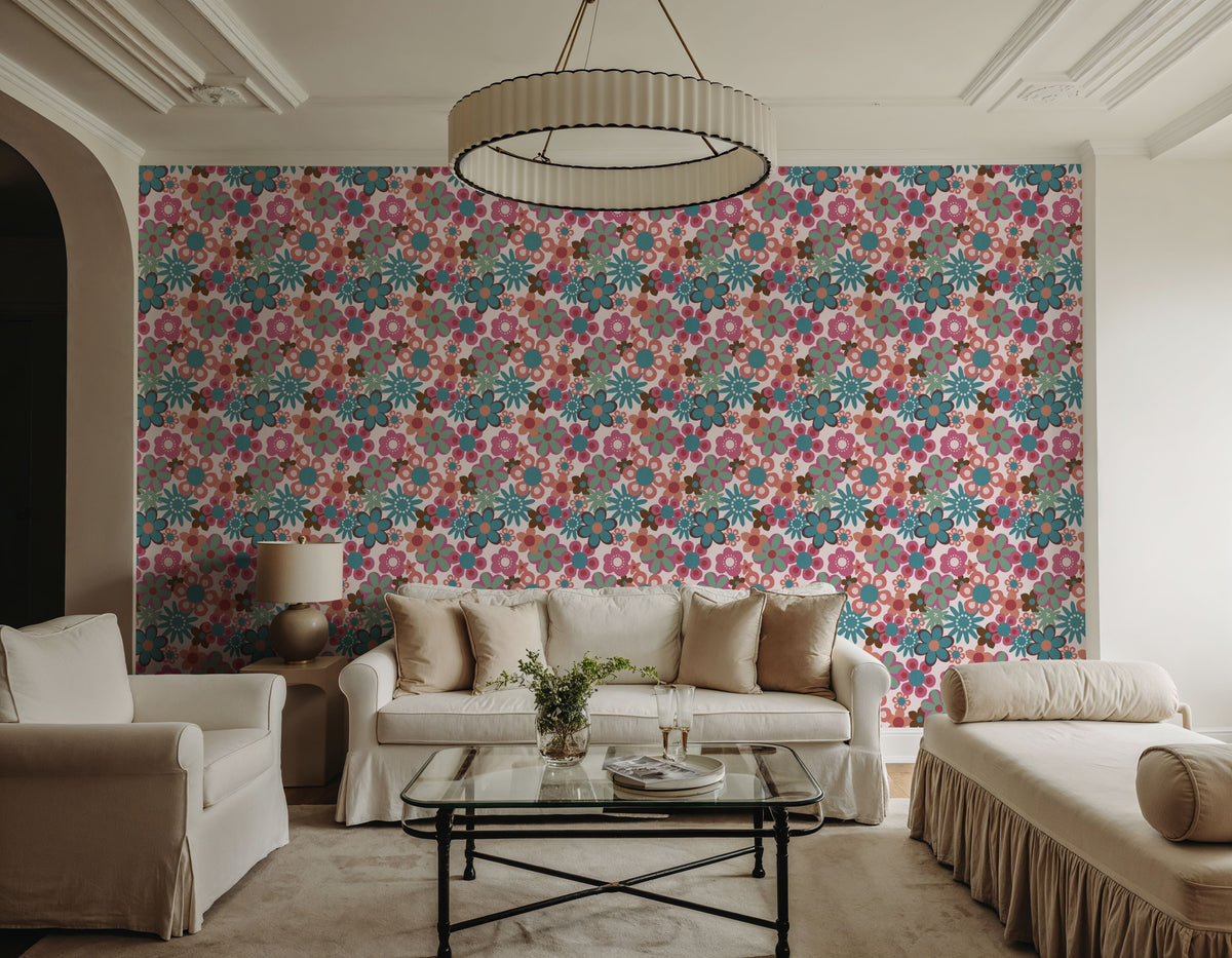 Flower Power, Rose Mural Wallpaper - room preview 02