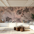 Passifloras Emerging Bright Coral Mural Wallpaper - room preview 02