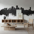 New Orleans Louisiana Skyline Black & White Mural Wallpaper - room preview 02