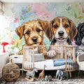Puppies - Cute Baby Animals Series Mural Wallpaper - room preview 02