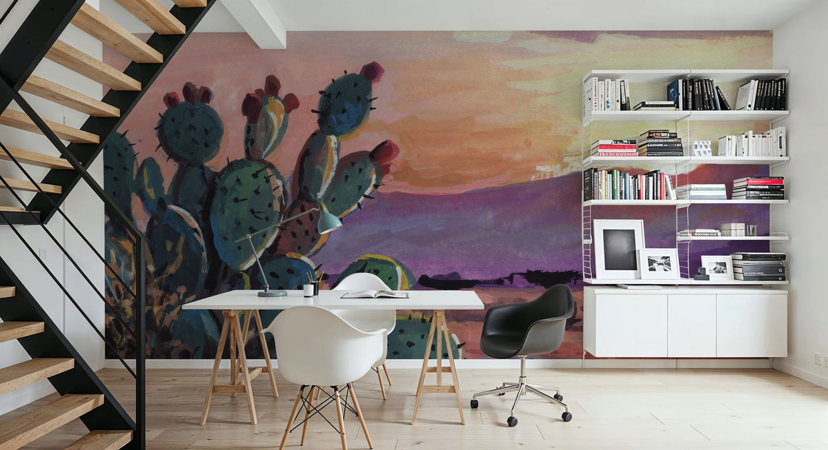 Cacti Sunset Mural Wallpaper - room preview 02