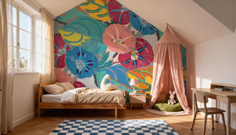 Floral Wallpaper Mural – Flower Wallpaper – Floral Colourful Explosion