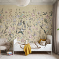 Bird Garden Light Yellow Mural Wallpaper - room preview 02