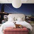 Illuminated Metropolis Bridge Mural Wallpaper - room preview 02