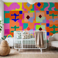 Neon Peru Pattern Mural Wallpaper - room preview 02