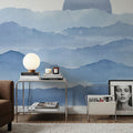 Sunrise Mountain View, Sky Blue Mural Wallpaper - room preview 02