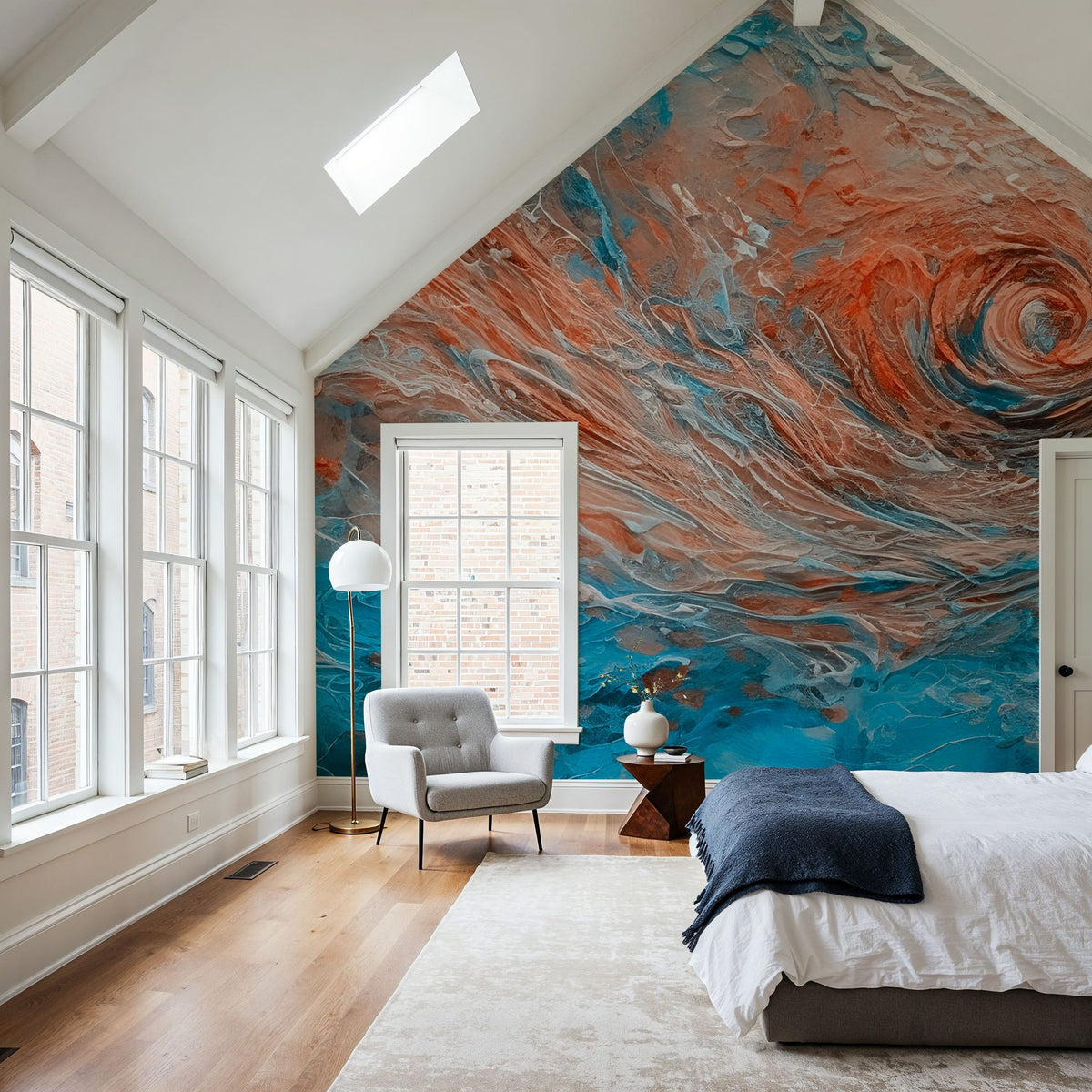 Abstract Rose Mural Wallpaper - room preview 02