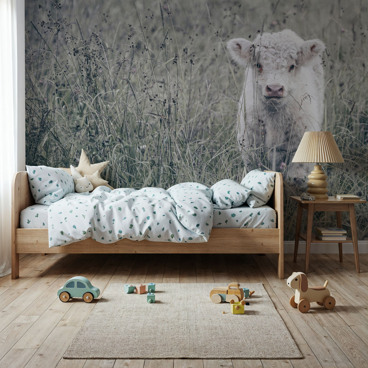 Meadow Calf Mural Wallpaper - room preview 02