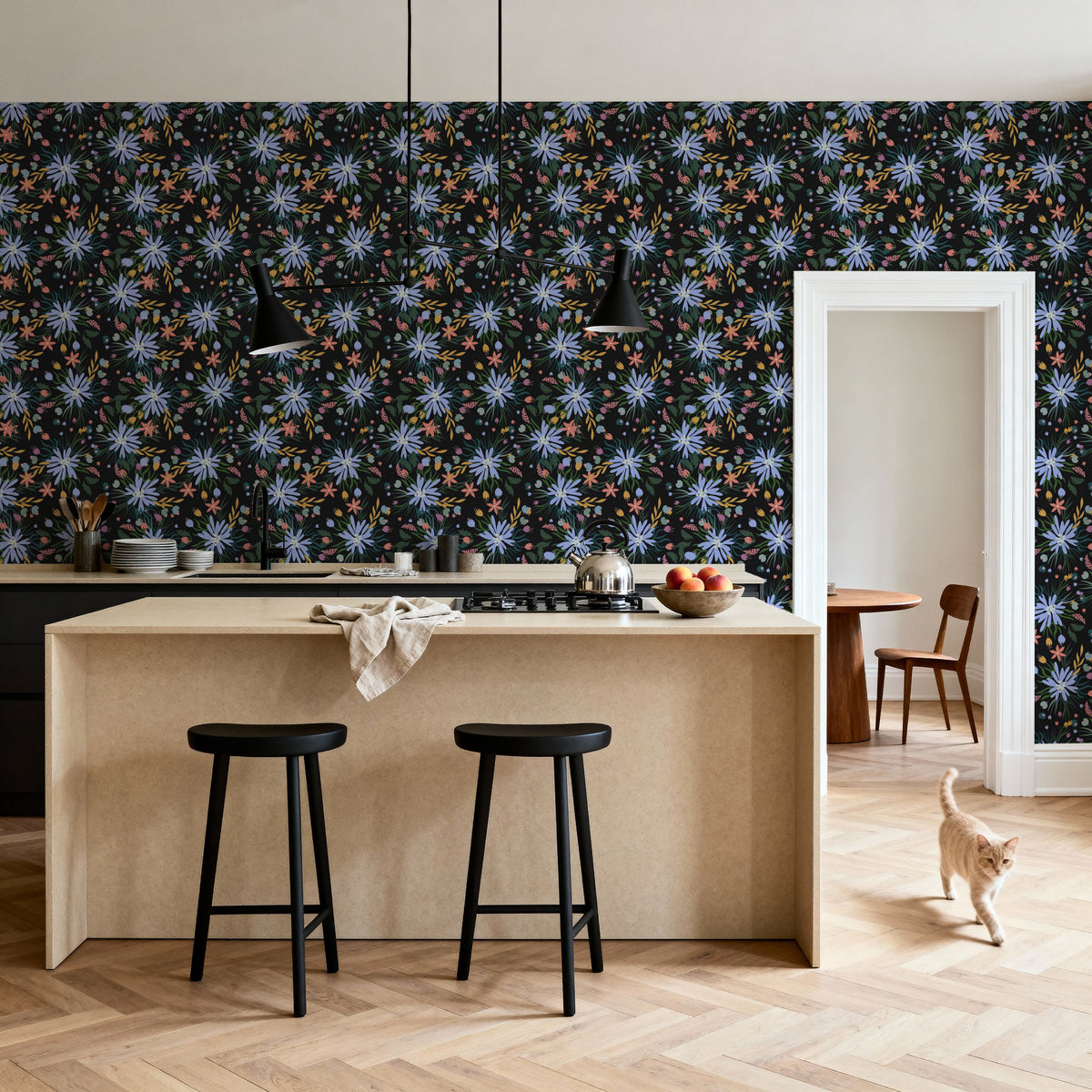 Floral Fireworks Mural Wallpaper - room preview 02