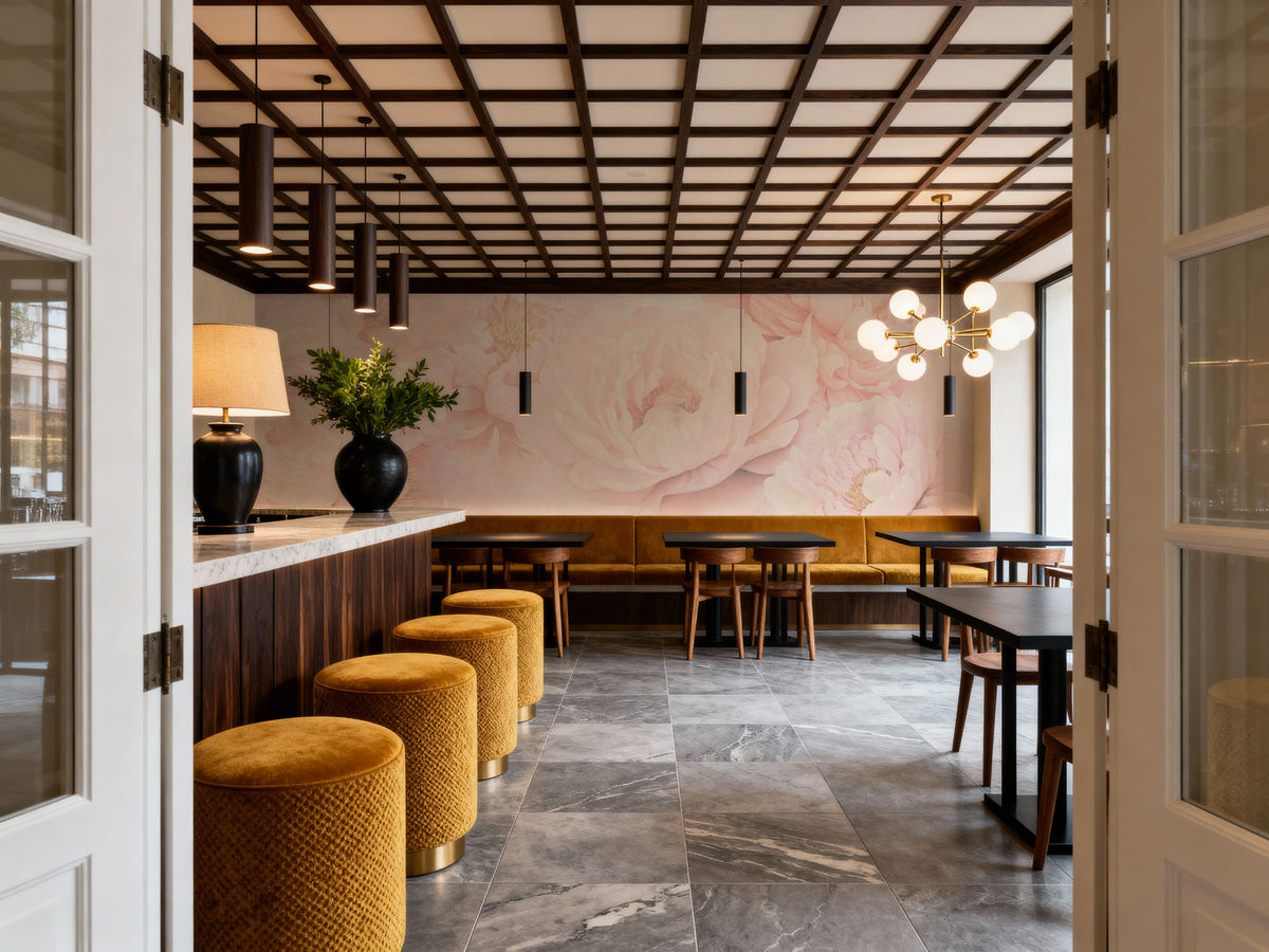 Transcendent Peony, Blush Pink Mural Wallpaper - room preview 02