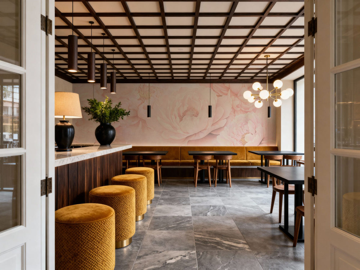 Transcendent Peony, Blush Pink Mural Wallpaper - room preview 02