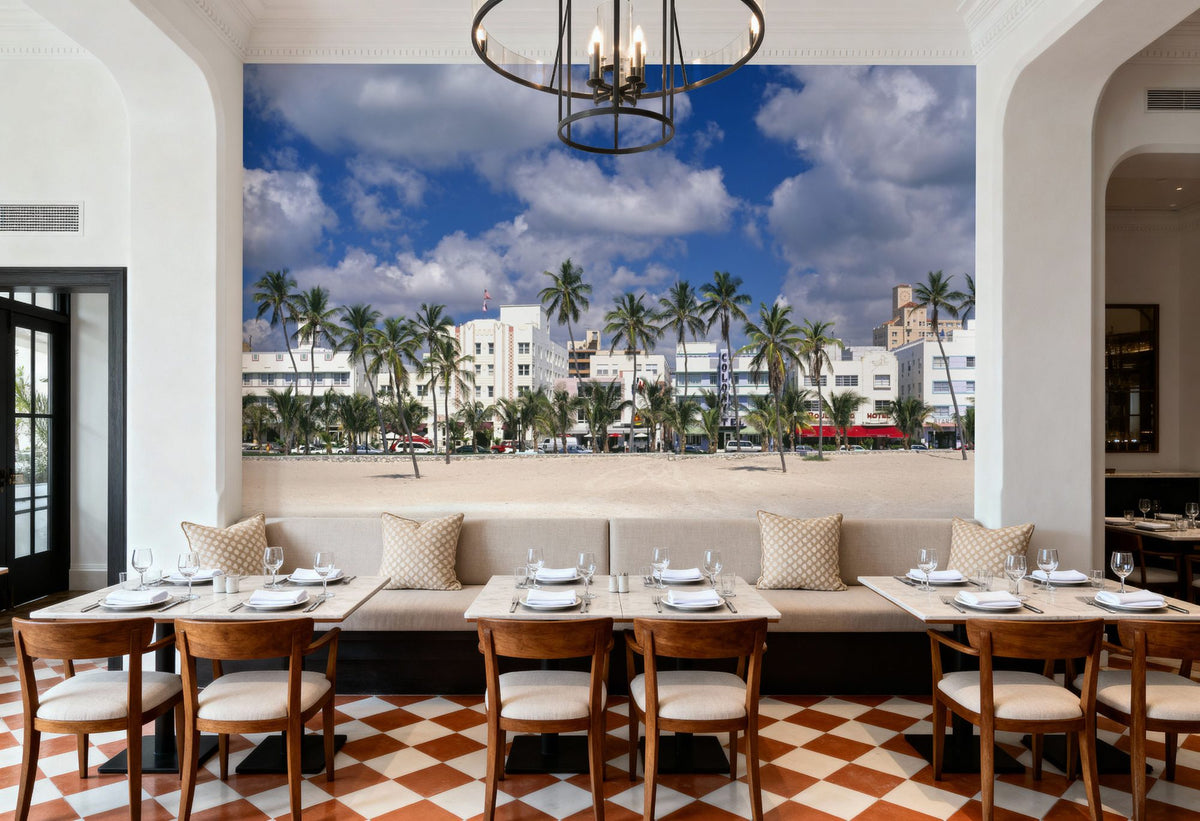 Tropical Deco Shore Mural Wallpaper - room preview 02