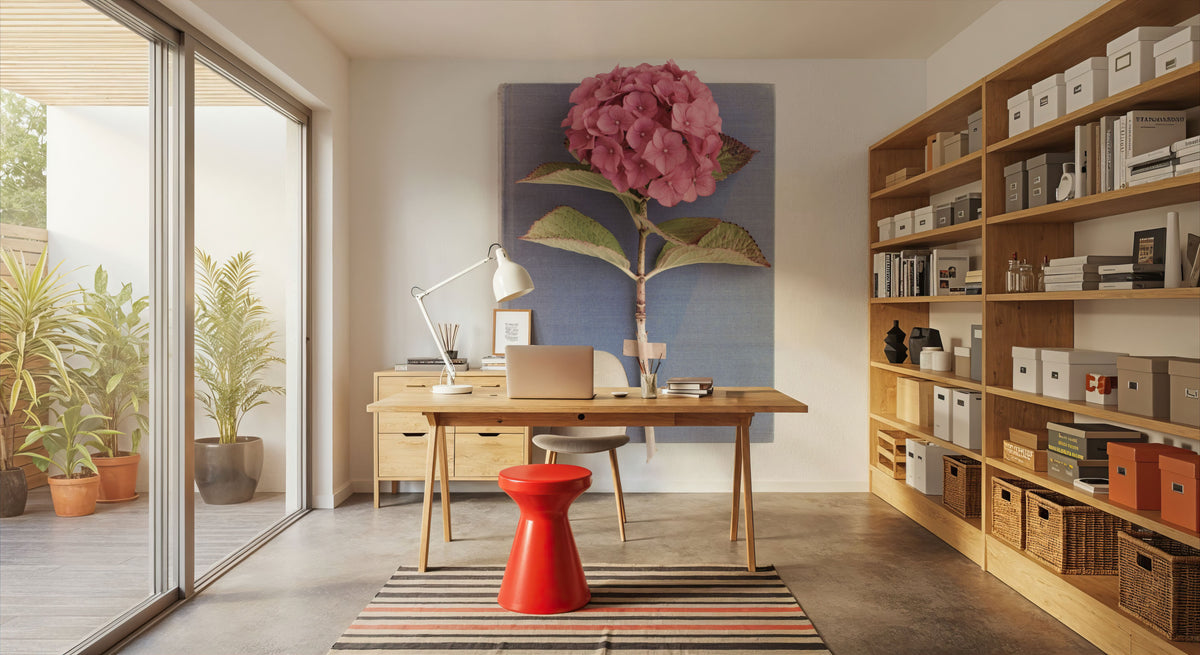 Pink Hydrangea on Book Mural Wallpaper - room preview 02
