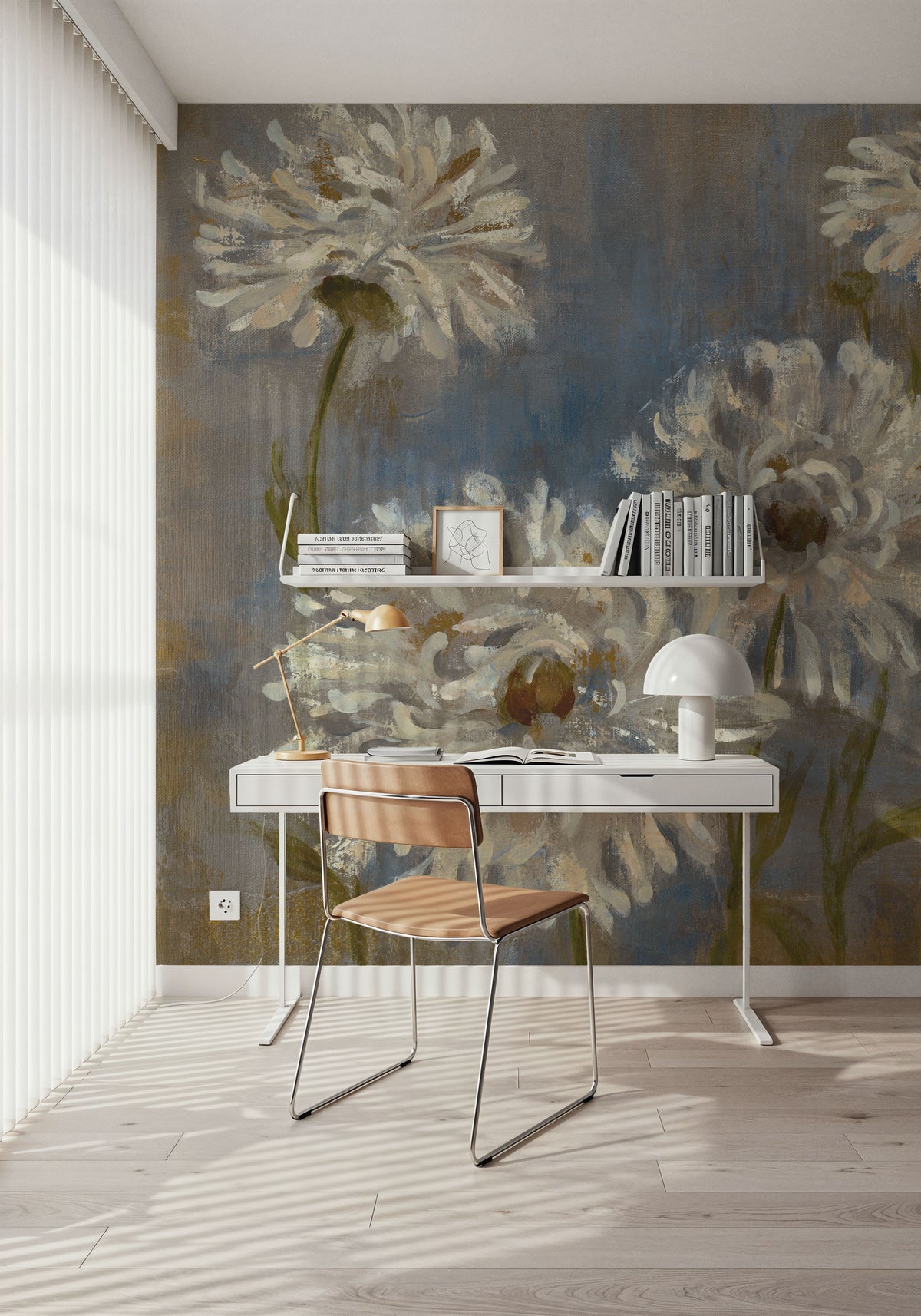 Flowers in Morning Dew II Mural Wallpaper - room preview 02