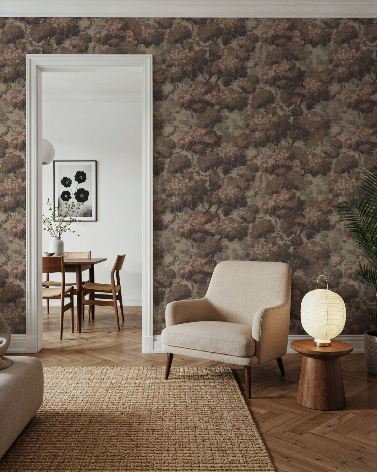 Greenwood Linden, Vintage Rose Mural Wallpaper - room preview 02