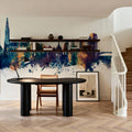 Ulm Germany Skyline Blue & Bronze Mural Wallpaper - room preview 02