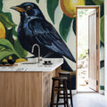 Bird with Lemon Branch Mural Wallpaper - room preview 02