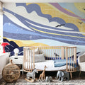 Coastal Apricity, Pewter Mural Wallpaper - room preview 02