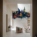 Oxford England Skyline Blue & Bronze Mural Wallpaper - room preview 02