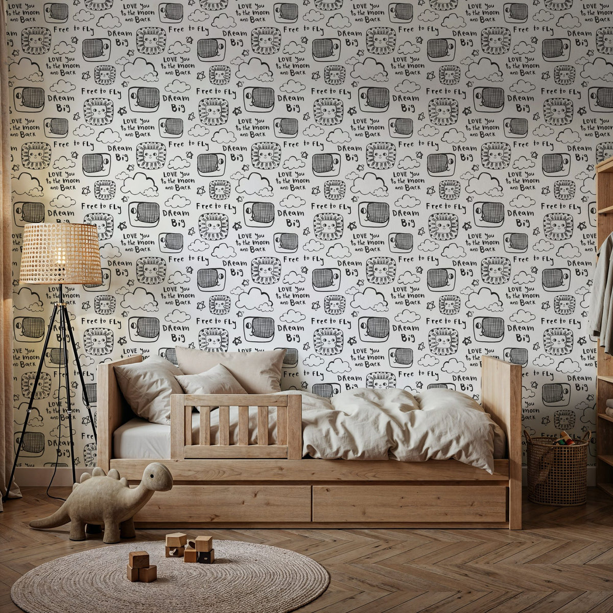 Sky Is the Limit White Mural Wallpaper - room preview 02