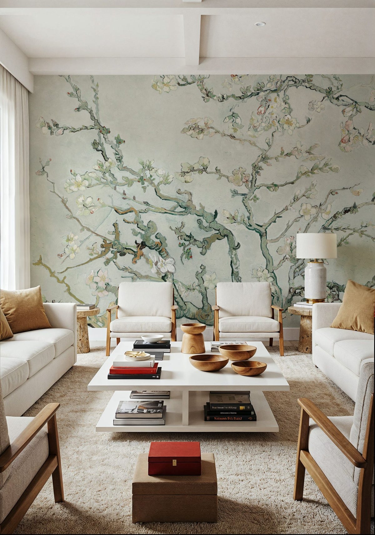 Almond Blossom, Crisp Air Mural Wallpaper - room preview 02