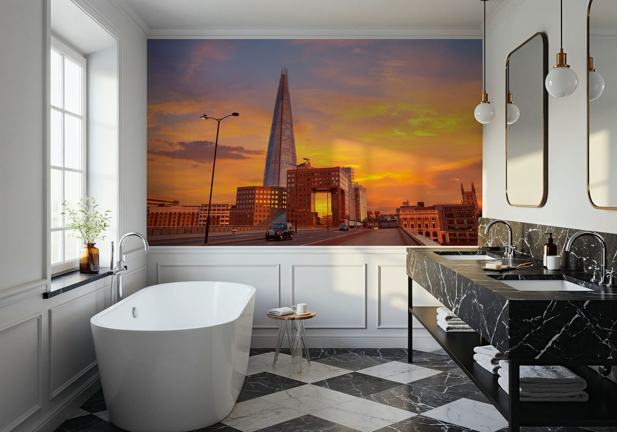 Metropolitan Sunset Yellow Mural Wallpaper - room preview 02