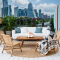 Urban Skyscrapers Blue Sky Reflection Mural Wallpaper - room preview 02
