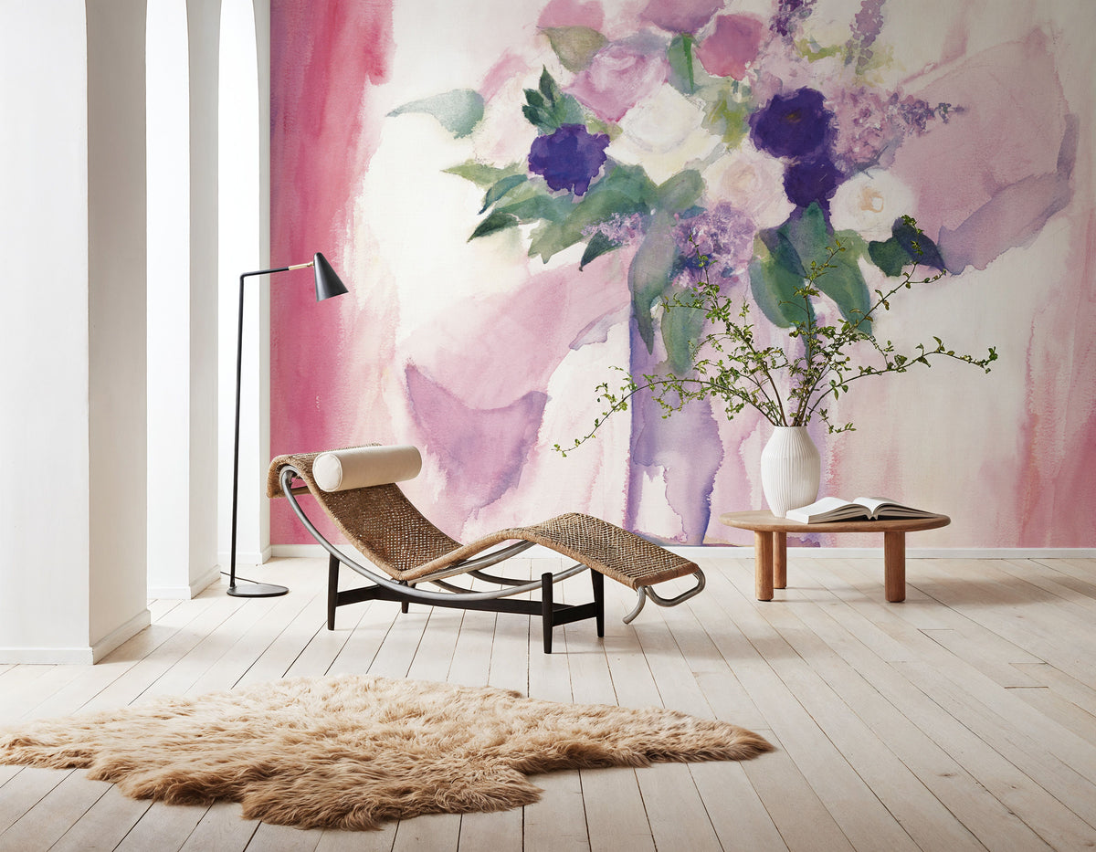 An Arrangement of Pink Flowers Mural Wallpaper - room preview 02