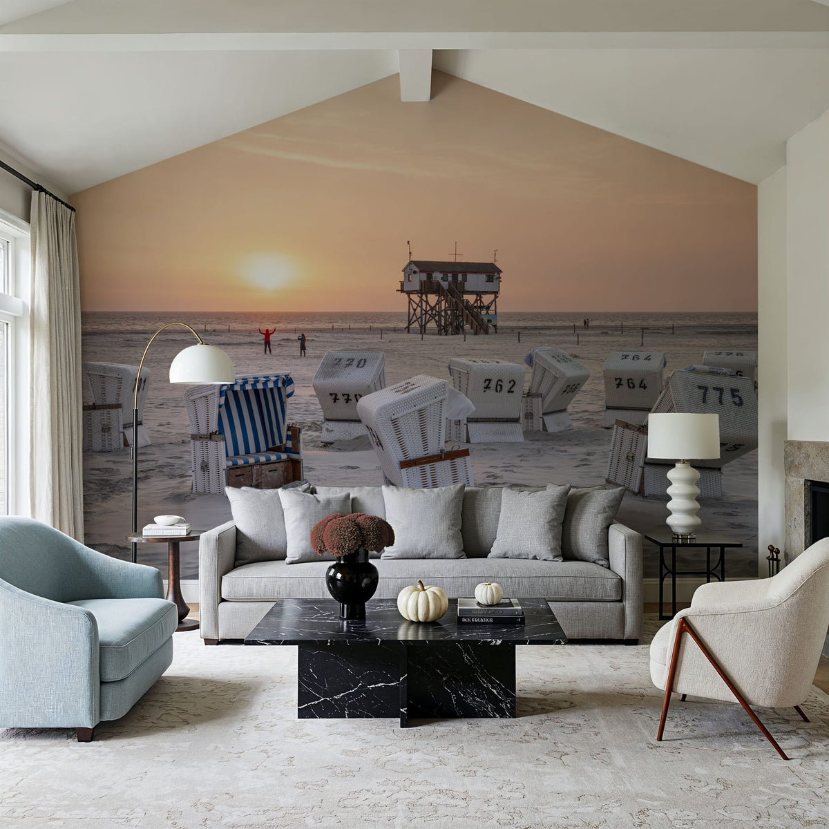 St Peter-Ording Sunrise Mural Wallpaper - room preview 02