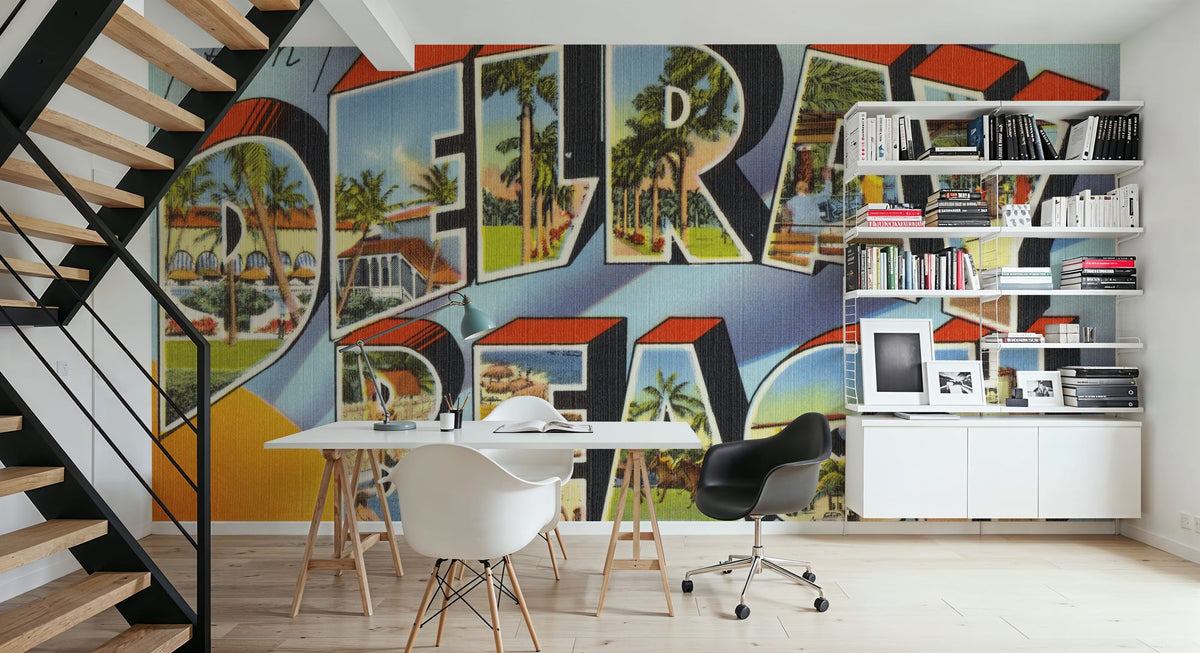 Greetings From Delray Beach Mural Wallpaper - room preview 02