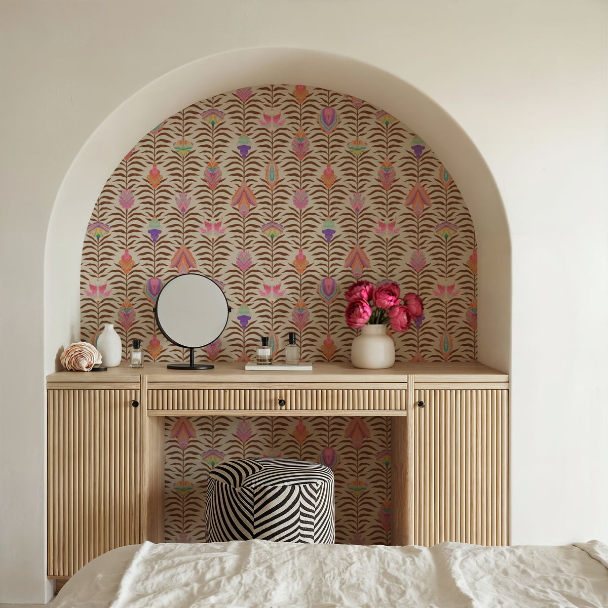 Marble Papers Flowers V.2, Earth Mural Wallpaper - room preview 02